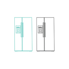 Simple Set of Fridge Related Vector Line Icons. Contains such Icons as Portable Fridge, Ice Machine, Silence and more. Editable Stroke. 48x48 Pixel Perfect.