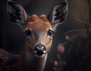 Majestic deer in the forest