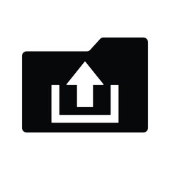 File, upload icon. Black vector graphics.