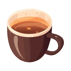 Freshly brewed cappuccino in a ceramic mug