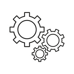Gear, options, preferences outline icon. Line art vector.