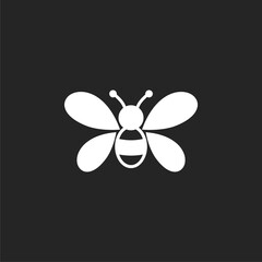 Fototapeta na wymiar Bee silhouette on black background