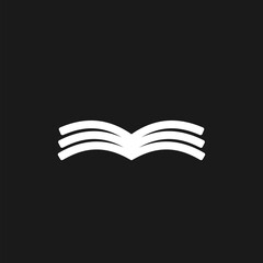 Book icon vector isolated on black background 