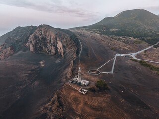 Drone view of Landscape at Capelinhos in Faial, the Azores