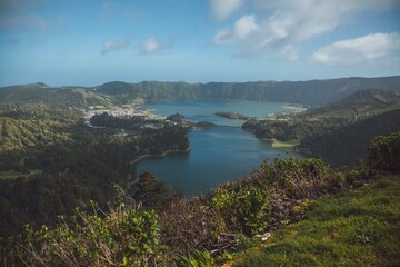 View of Sete Cidades in Sao Miguel, the Azores