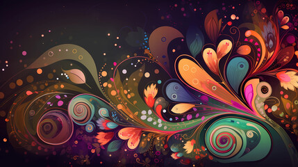 Beautiful colorful floral wallpaper