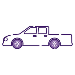 Isolated pick up truck icon Colored outline Vector