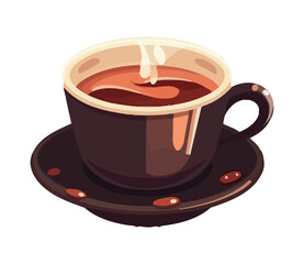 Hot mug of cappuccino