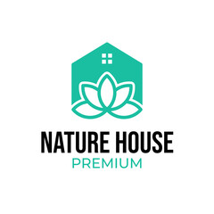 Vector lotus home logo design concept illustration idea
