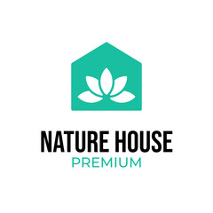 Vector lotus home logo design concept illustration idea