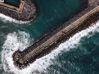 Drone view of Povoacao on Sao Miguel, the Azores