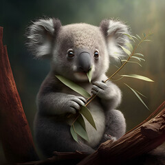 Cute Koala mit Eucalyptus