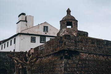 VIews from the Forte de São Brás in Ponta Delgada in São Miguel, Azores