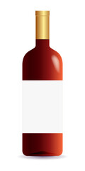 Vine bottle mock up template red color vector 10 eps