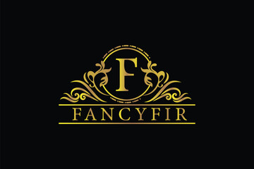 royal fancy golden logo design