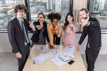 Diverse colleagues gather in brainstorm discuss statistics together. Group of people colleagues gather doing Brainstorming business plan together. Team Brainstorm Working Concept.