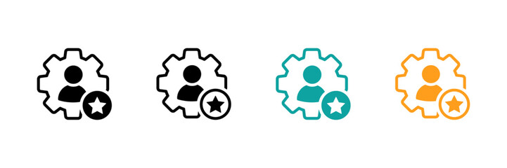 Employee skills vector icons set