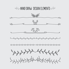 hand draw floral dividers calligraphic design elements and page decoration