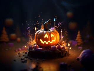 halloween illustration wallpaper pumpkin, hallowen event, 