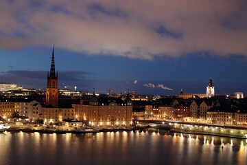 Fototapeta na wymiar Gamla Stan, Stockholm, viewed from Mariaberget, Sodermalm.