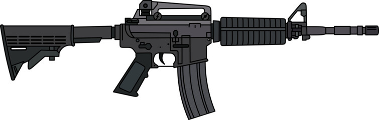 Colt M4 , M4A1 assault rifle. M4 carbine - obrazy, fototapety, plakaty