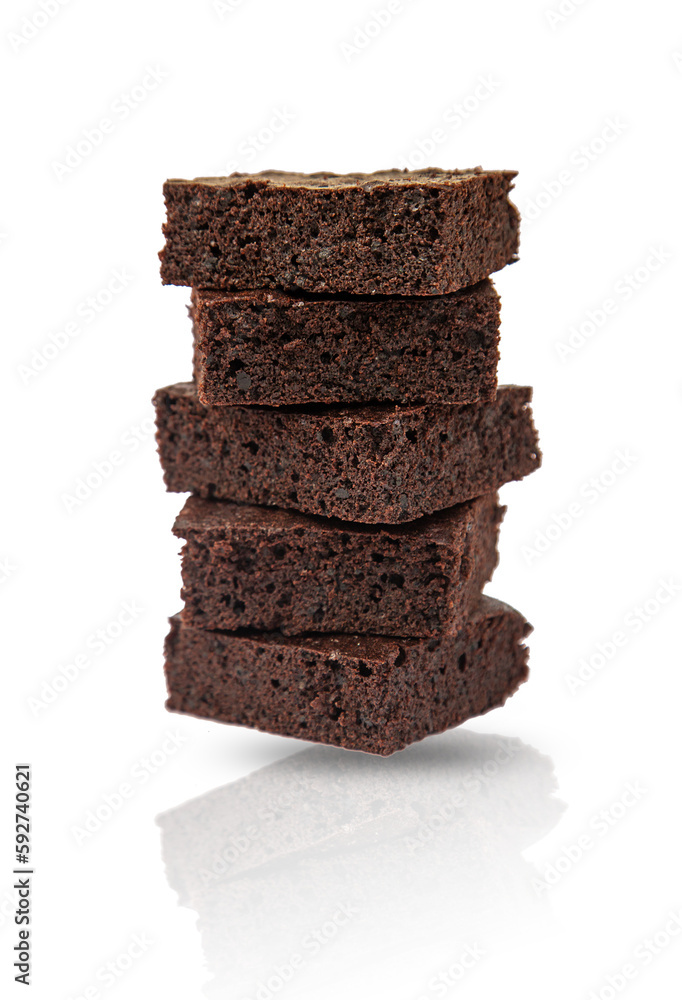 Wall mural brownie isolate on white background. Selective focus. Food.