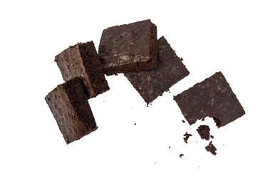 brownie isolate on white background. Selective focus. Food.
