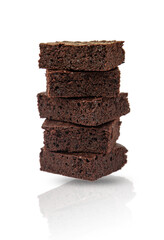 brownie isolate on white background. Selective focus. Food.