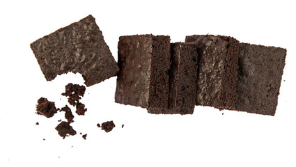brownie isolate on white background. Selective focus. Food.