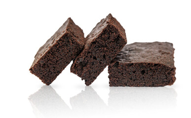 brownie isolate on white background. Selective focus. Food.