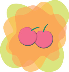 cherry vector illustration, berries logo