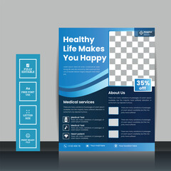 Healthcare service flyer design template