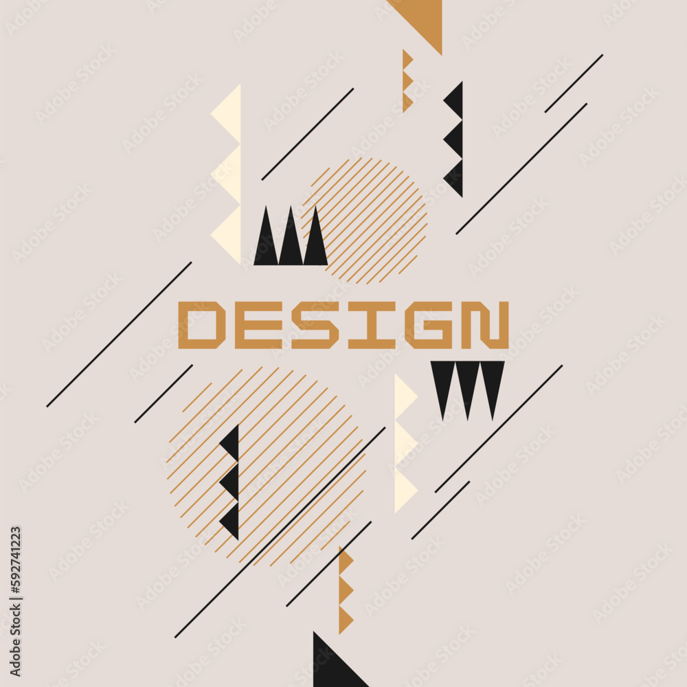 Poster composition with geometric shapes. abstract background for design.