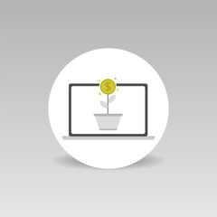 Earn money online vector icon financial success