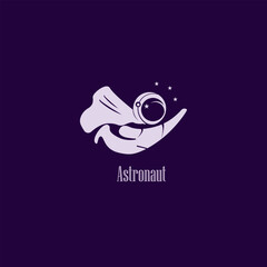 Astronaut logo template vector