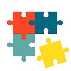 Obraz premium Colorful jigsaw puzzle four pieces 