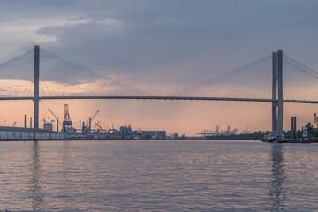 Talmadge Memorial Bridge at Sunset