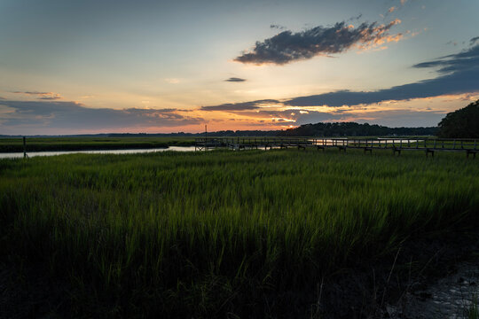 South Carolina Marsh Sunset - Powered by Adobe