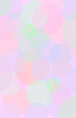 Illustration of random circular shapes of various colors and sizes. The circles intersect each other and.