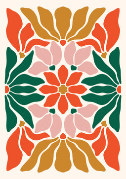 Holiday Poster tile Christmas wall art print xmas bell leaf botanical 70s wall art clipart holly jolly baby card merry tree 