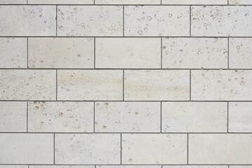 Natural limestone wall with coquina texture
