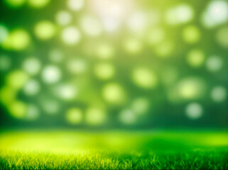 Obraz na płótnie Canvas Green blurred background and sunlight