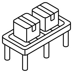 Conveyor belt icon, editable vector