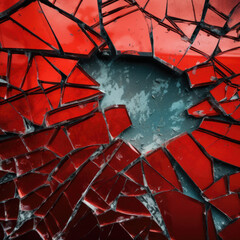Super Realistic Broken Glass and Red Paint Texture Images