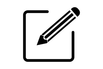 Pencil icon with Notepad Document Edit. Write icon, Pencil and Paper glyph symbol. Edit text icon and essay icon, Pencil drawing contract web symbol. Editing document text file, Notepad edit with pen.