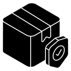 Editable design icon of parcel security
