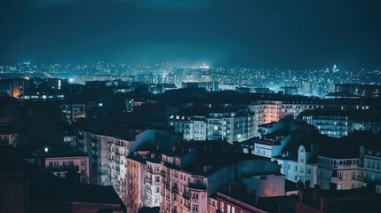 Fototapeta premium Cityscape at night of a lesser known city