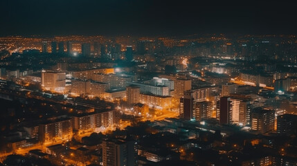 Obraz premium Cityscape at night of a lesser known city