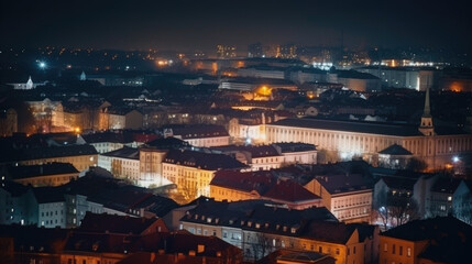 Obraz premium Cityscape at night of a lesser known city