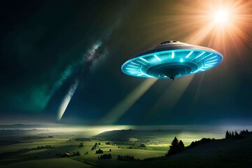 Fototapeta na wymiar ufo in the sky